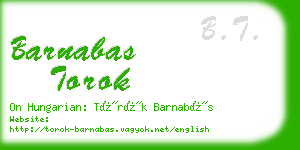 barnabas torok business card